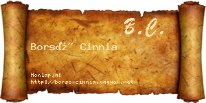 Borsó Cinnia névjegykártya